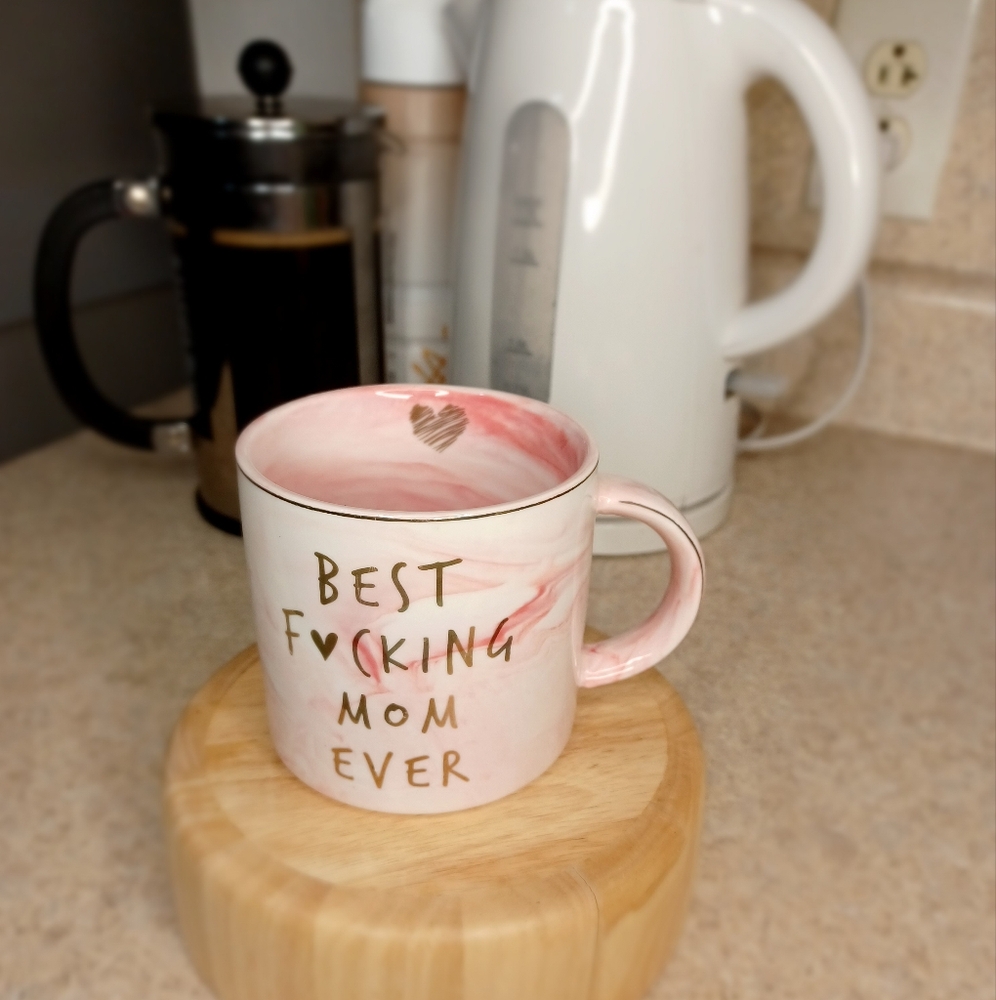 Pink and Gold Ceramic Mug